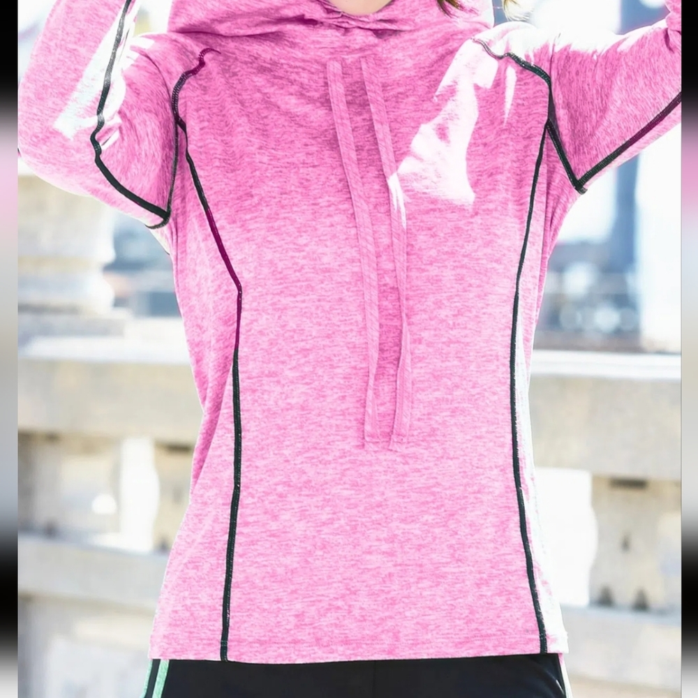 Drop Shoulder, Long Sleeve Hooded Top Pullovers